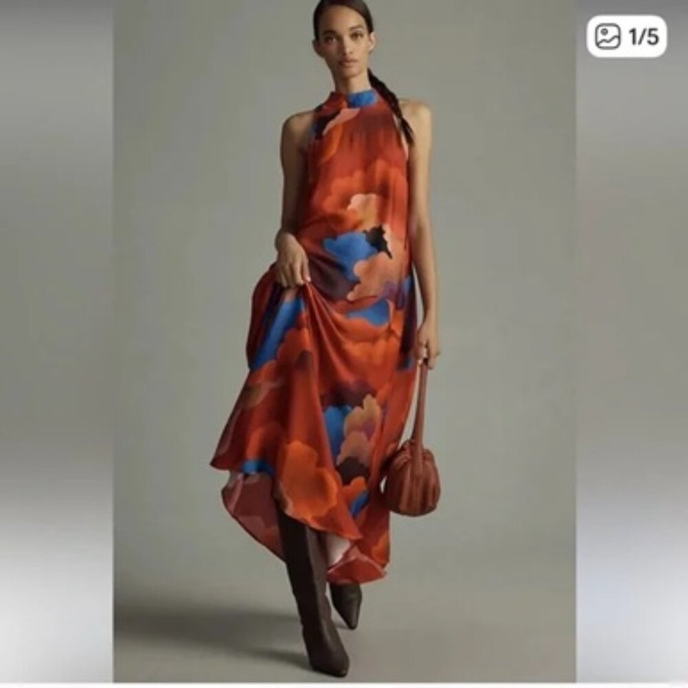 FARM Rio for Anthropologie Halter Maxi Dress - Size XS